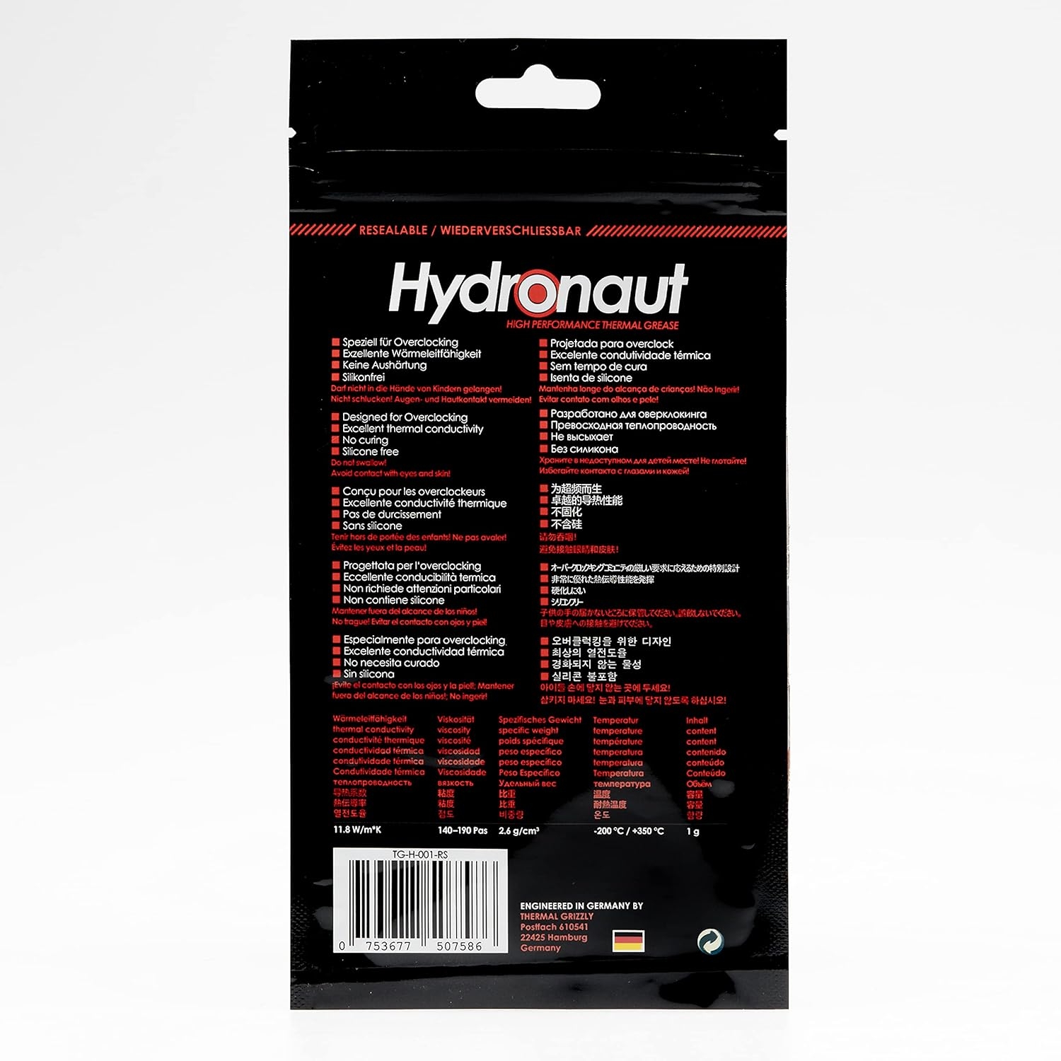 Thermal Grizzly Hydronaut Conductive High Performance Thermal Paste